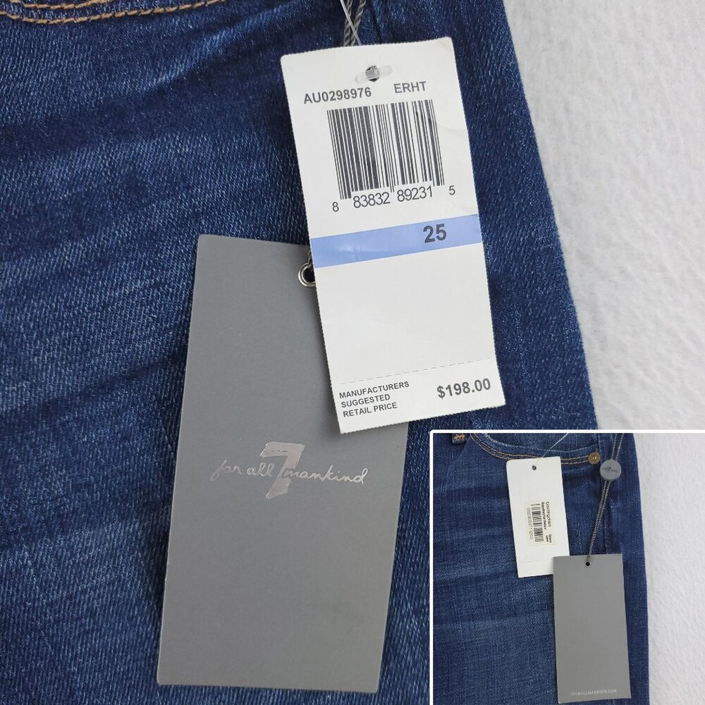 7 For All Mankind Jeans Jiselle Phenomenal Flare USA Women's "25" 28x34 NWT - Picture 3 of 12